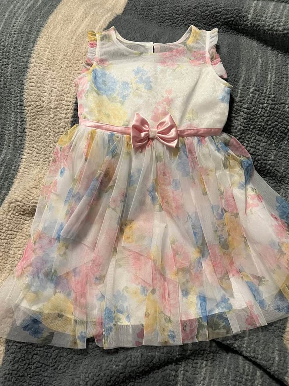 Jona Michelle Toddler Girls 4T Floral Tulle Dress Spring Easter EUC